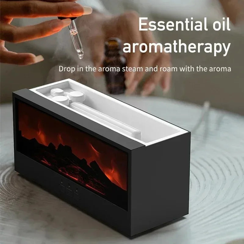 Difusor Aromaterapia 3D – Efecto Llama, Luz de Ambiente y Control Remoto